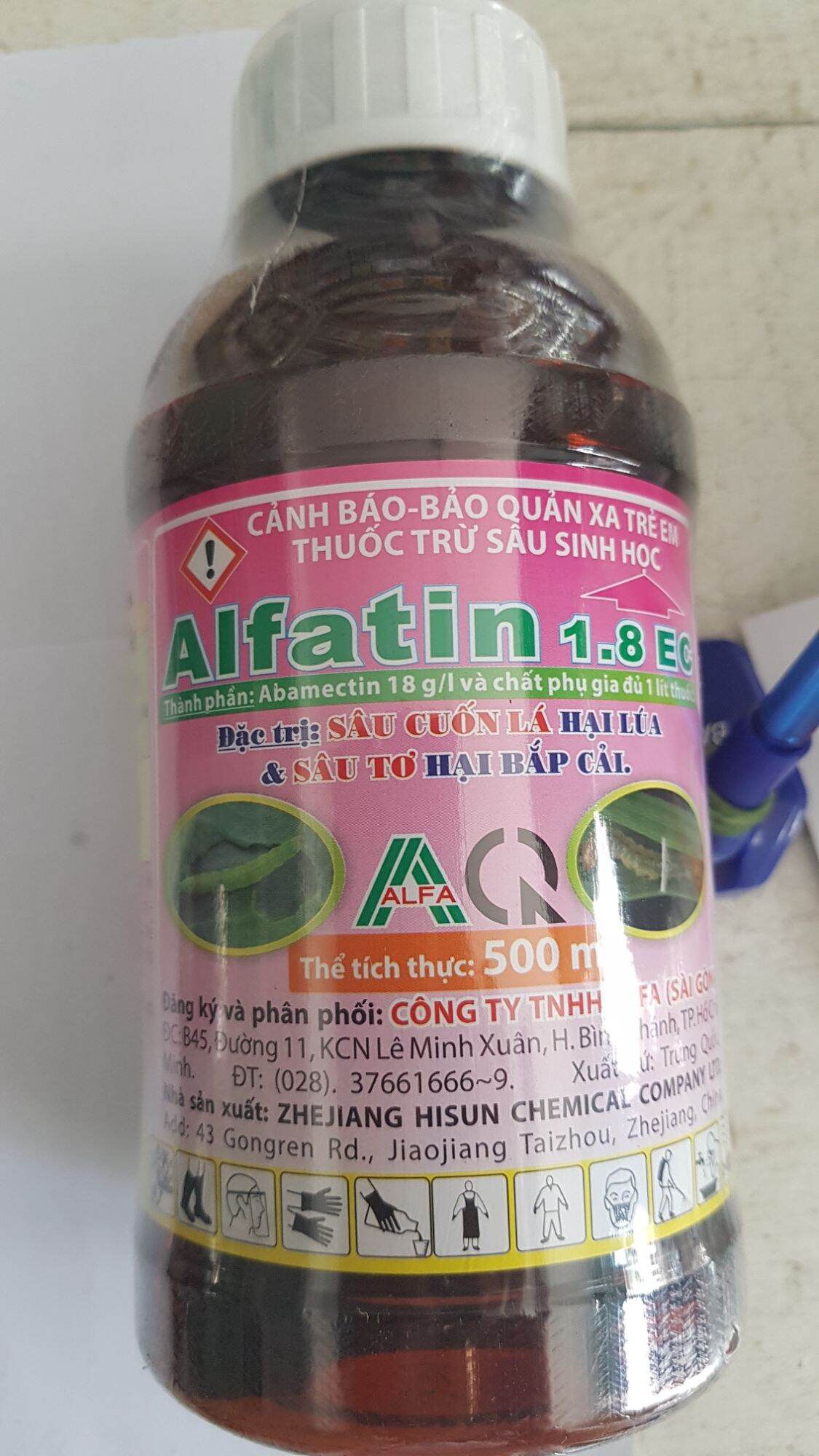 Thuốc trừ sâu sinh học ALFATIN trừ sâu cuốn lá và sâu tơ 500ml