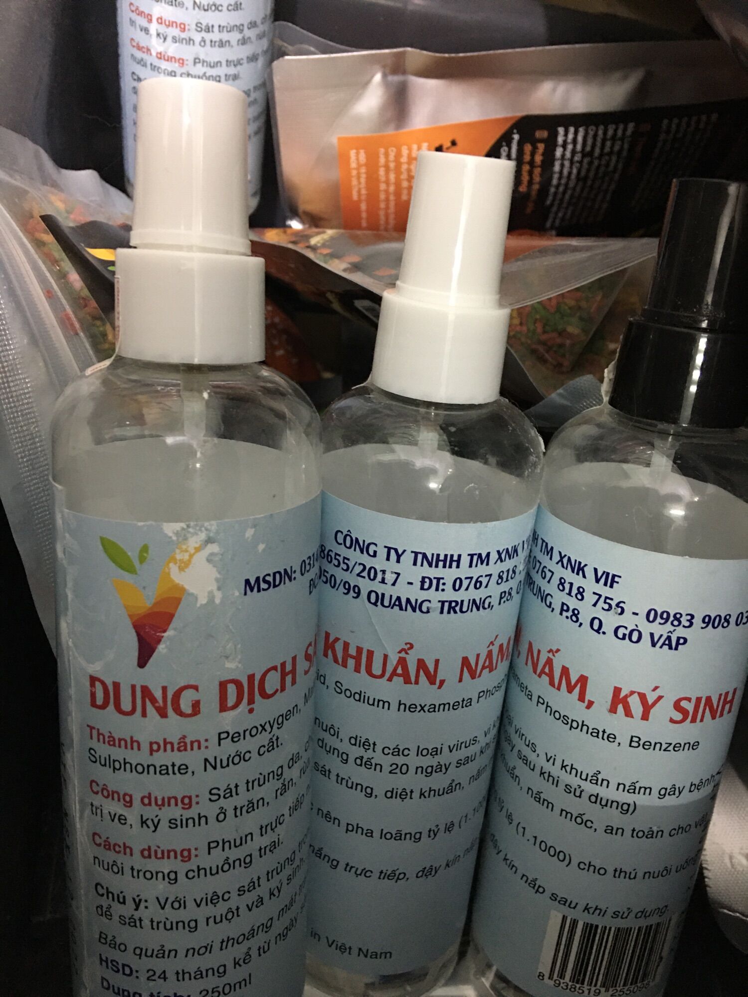 Dung dịch sát khuẩn, nấm, ký sinh VIF 250ml