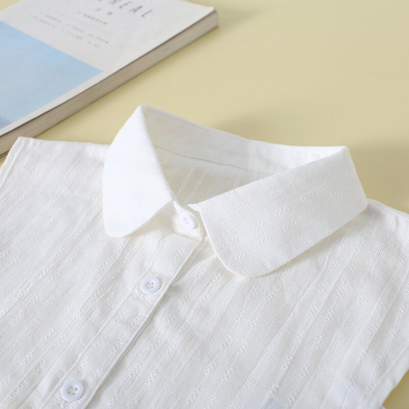 Áo sơ mi cổ áo giả cổ áo giả cổ áo giả cổ trang trí cotton thu đông cổ áo giả viền hoa cổ đứng viền tai gỗ cổ áo nữ