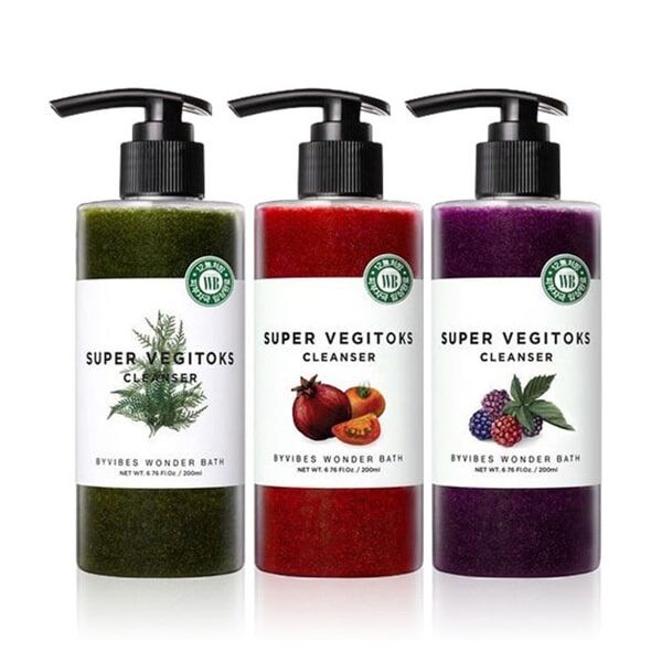 [Mẫu mới] Sữa rửa mặt thải độc rau củ Super Vegitoks Cleanser 200 ml và 300ml được tặng kèm chai nhỏ