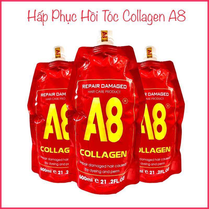 Hấp phục hồi tóc hư tổn collagen a8 dung tích 600ml cao cấp []