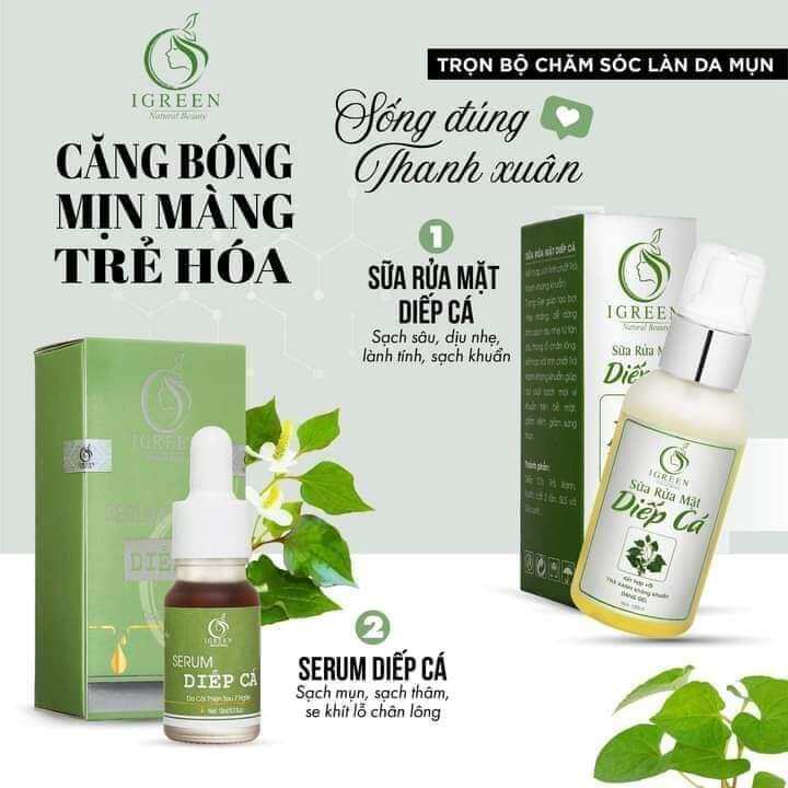 COMBO SẠCH MỤN DIẾP CÁ IGREEN