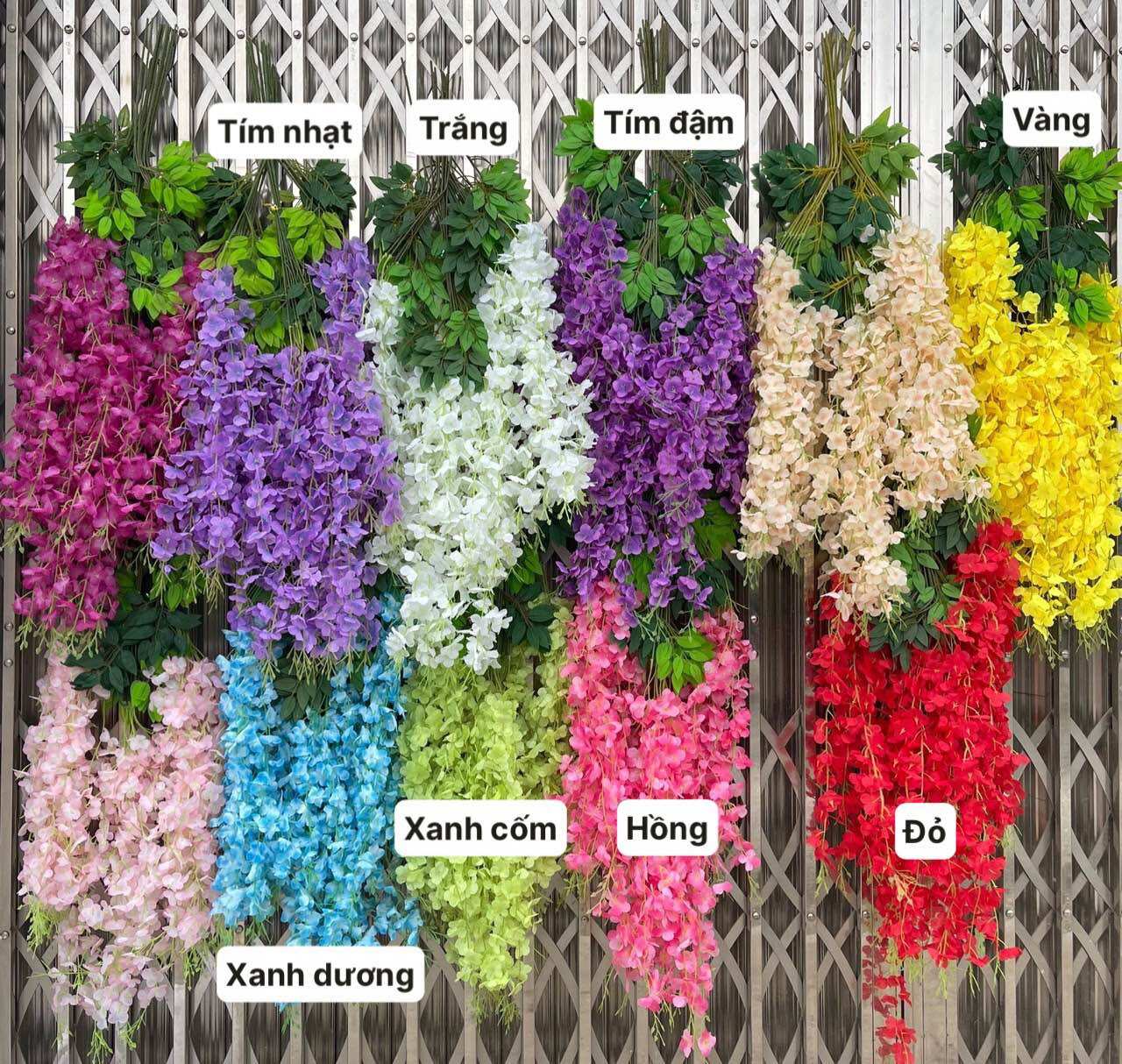 Giá sỉ 12 Cành Tử Đằng Giả Size lớn 110 Cm, hoa tử đằng trang trí quán cafe, nhà hàng - Shop hoa Thuỳ Chi