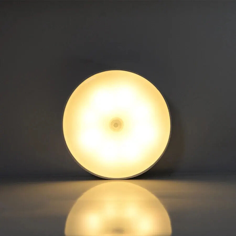 1 Đèn Ngủ Cảm Biến Chuyển Động LED Không Dây Cho Phòng Ngủ Cầu Thang Tủ Quần Áo - Đèn Phát Hiện Hình Tròn Với Tính Năng Thiết Bị Thông Minh