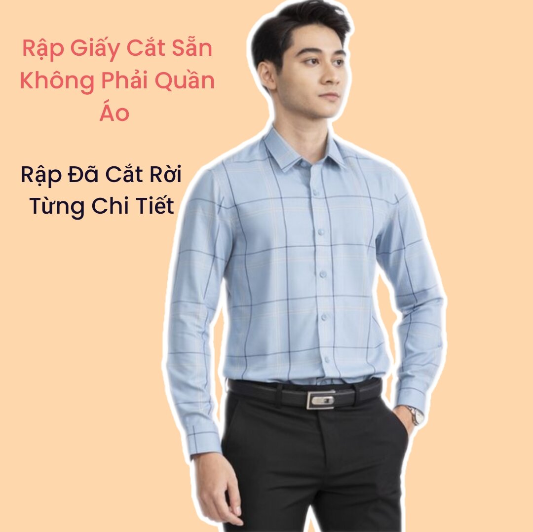 Rập giấy cắt sẵn - Rập giấy may áo sơ mi dài tay nam