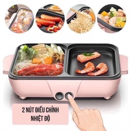 Chảo điện đa năng/ chảo lẩu nướng 2 in 1