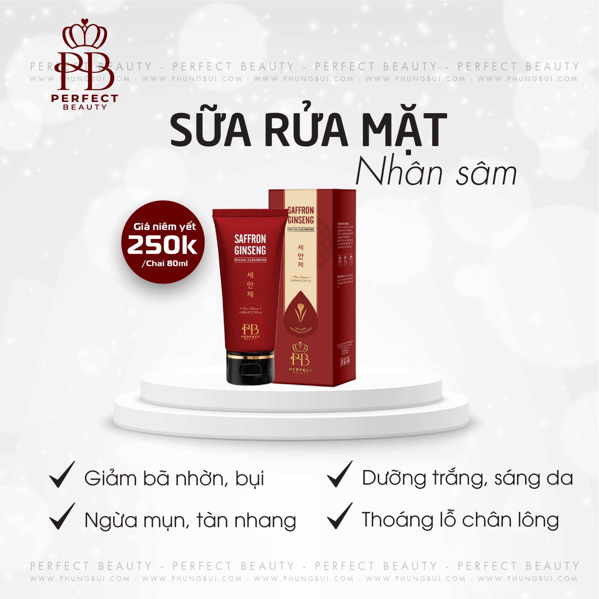 Sữa rửa mặt sâm phụng bùi mẫu mới