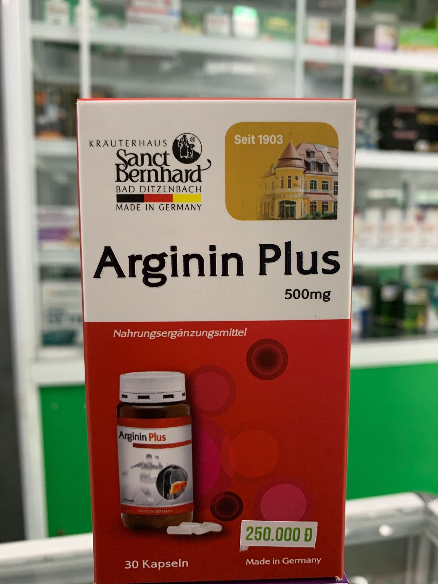 Arginin Plus 500mg  hộp 30 viên