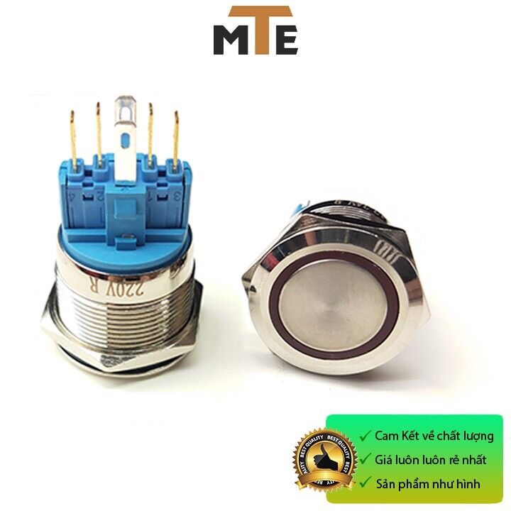 Nút nhấn nhả chống nước có LED 22mm 220V