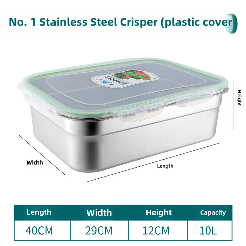 Hộp đựng thực phẩm inox 304 hộp cơm hộp đựng đồ hình chữ nhật hộp kín đựng đồ đông lạnh thực phẩm cỡ lớn có nắp