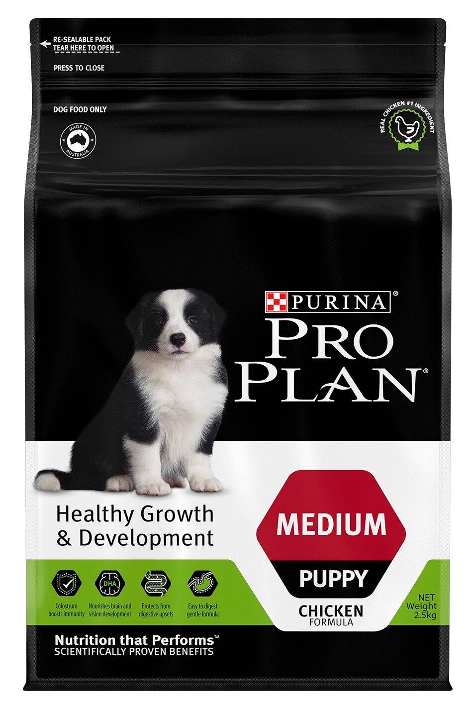 GÓI 2.5kg hạt Purina Pro Plan cho chó - Vóc trung bình Medium vị gà