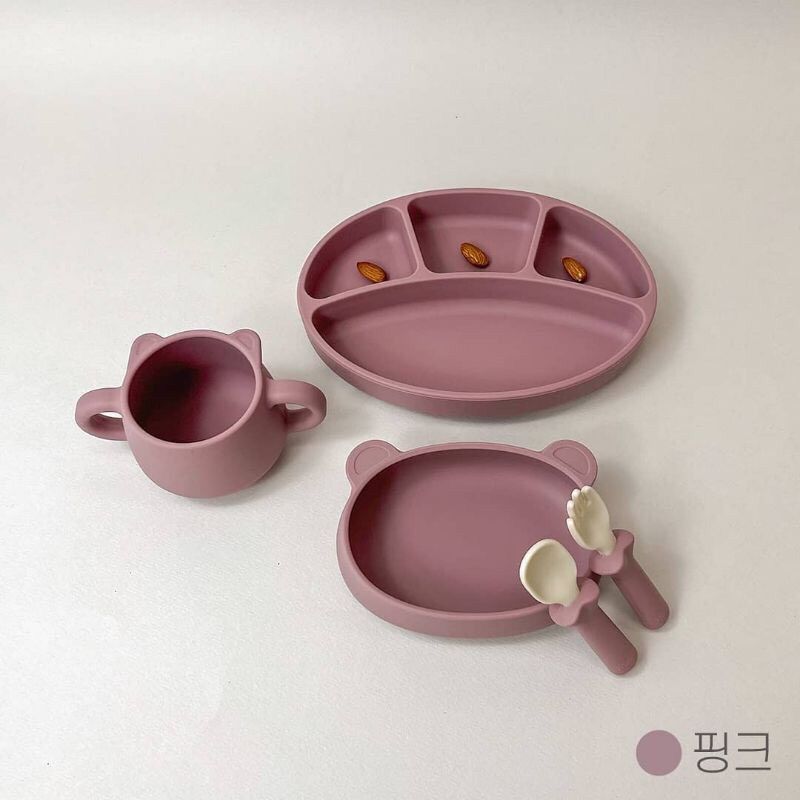 KHAY ĂN DẶM SILICONE CÓ ĐẾ HÍT BLUEMAMA MODUI HÀN QUỐC