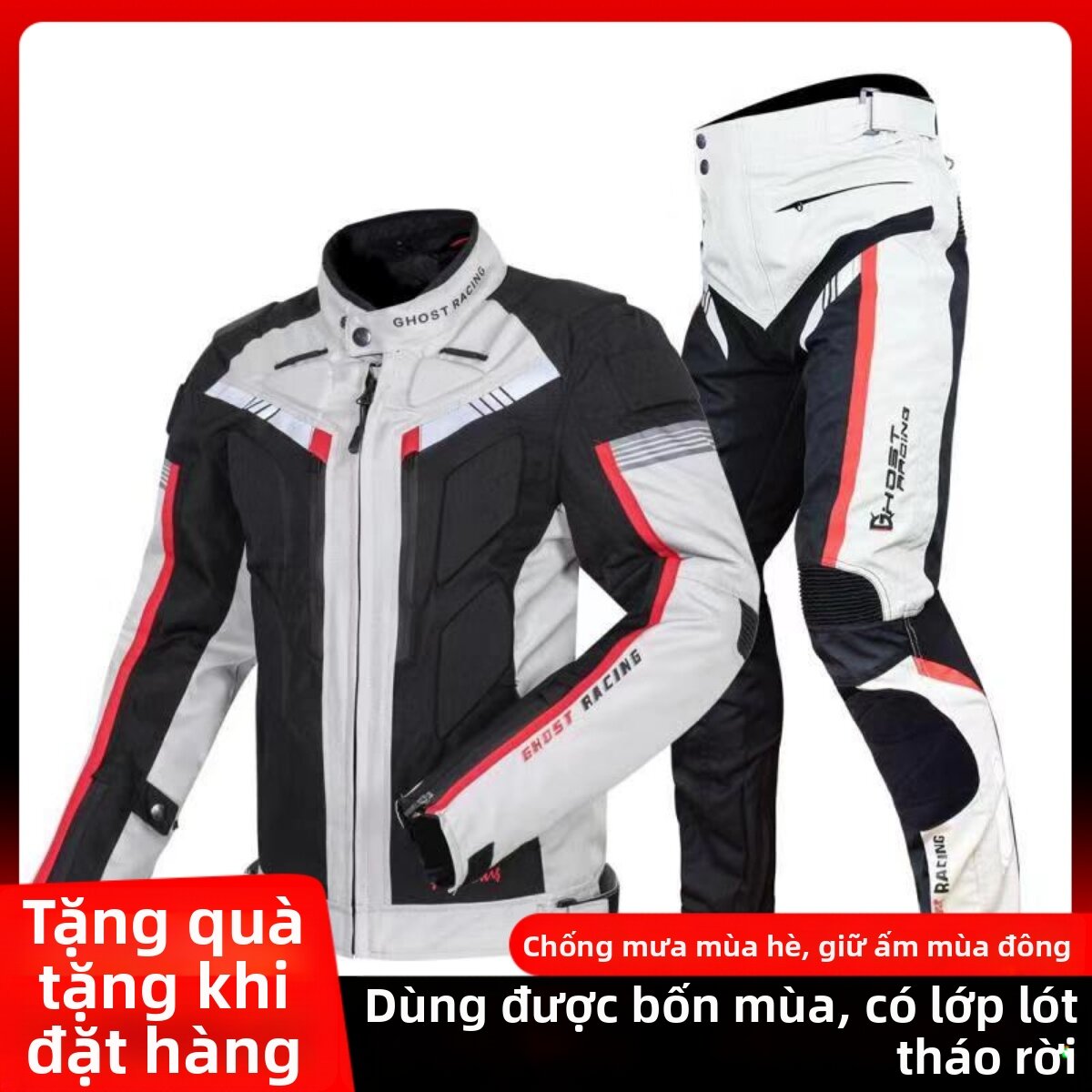 Waterproof Breathable All-Season Windproof Crash-Resistant Racing Suit Giá 3,458,000 Đồng*Miễn phí vận chuyển