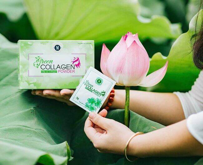 [HCM]diệp lục collagen 30 gói × 3g + son