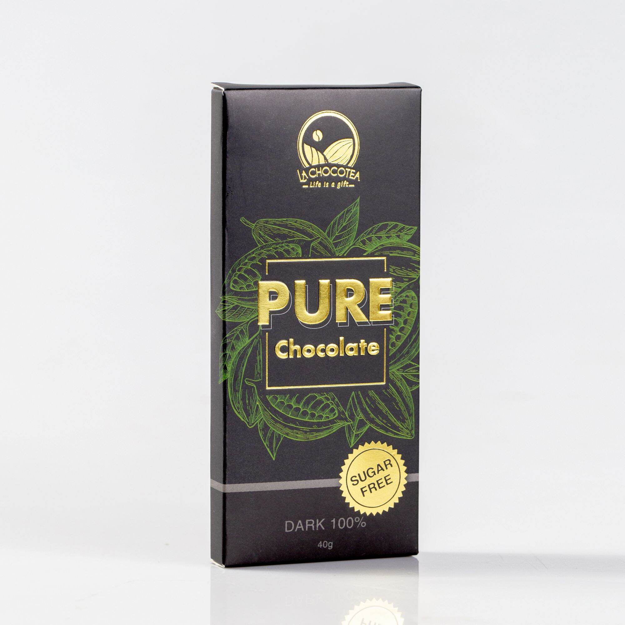 La Chocotea Sugar Free Dark 100% Chocolate 40g