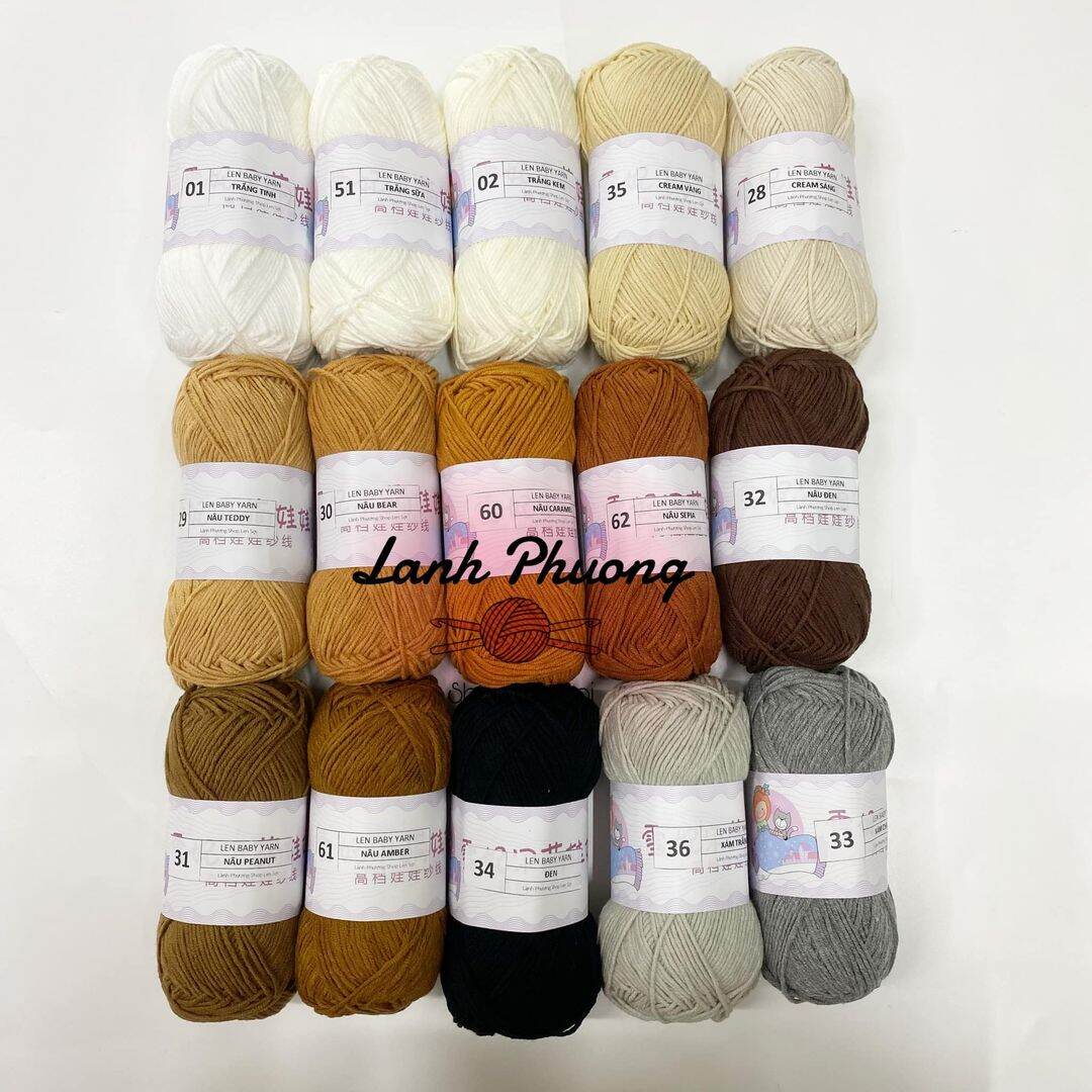 Len Baby Yarn loại 1 mềm mịn ( bảng 1)