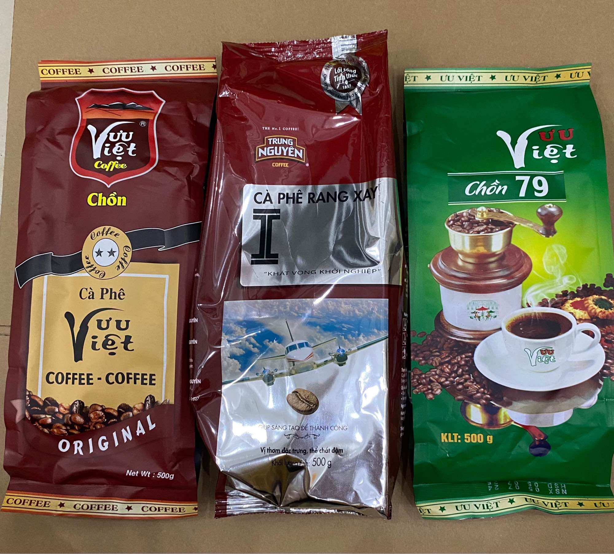 Combo 3 gói cà phê bao thơm (trung nguyên I + ưu việt nâu+79) 1,5kg