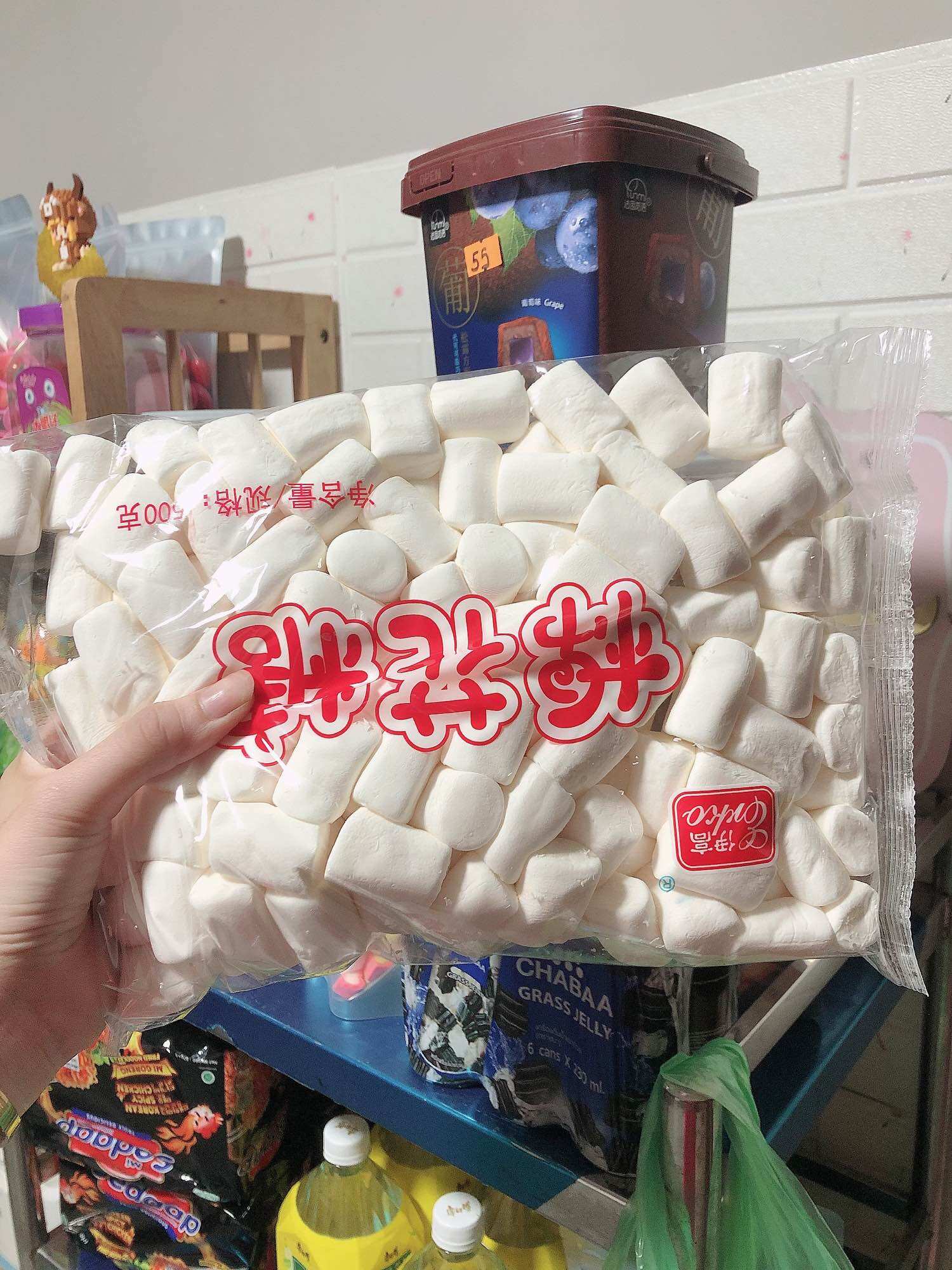 Kẹo bông mashmallow màu trắng 500gr