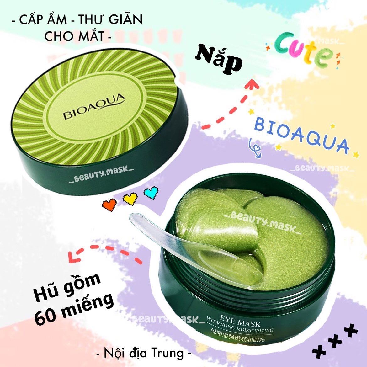 [Hcm]Mặt Nạ Mắt Dưỡng Ẩm Dạng Hũ Nội Địa Trung - Hãng Bioaqua