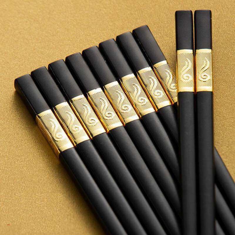 Combo 10 đôi đũa mạ vàng cao cấp hàn quốc G02