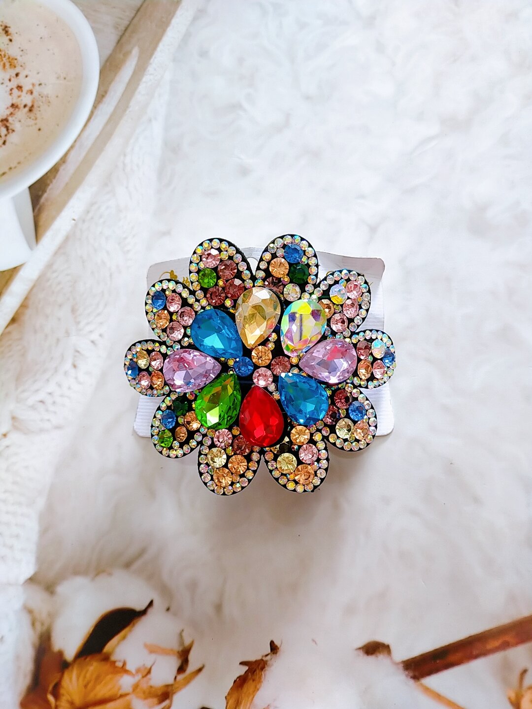 Kẹp tóc phía sau đính đá pha lê gọng 10cm