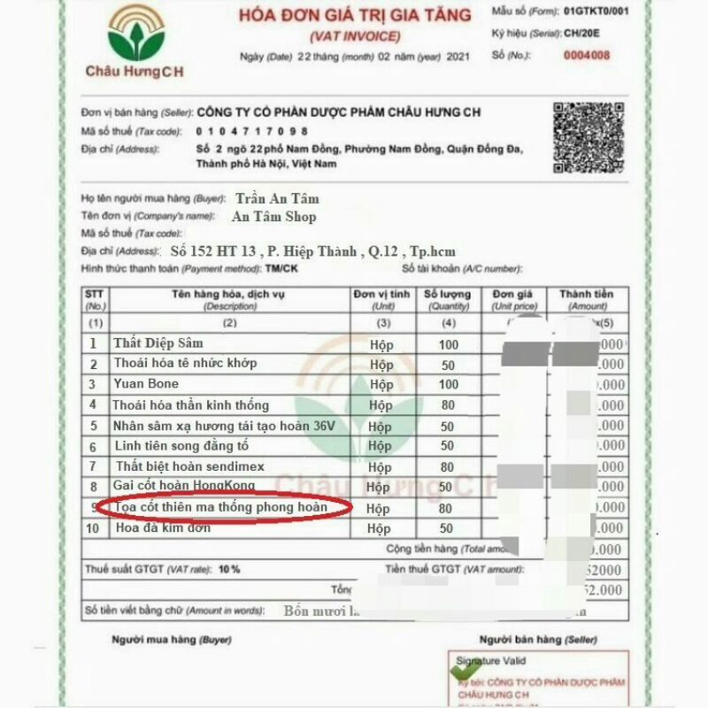 Toạ Cốt Thiên Ma Thống Phong Hoàn Malaysia