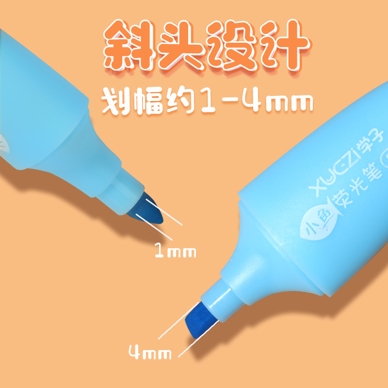 Bút dạ quang Highlight hình con cá (vỉ 6 cây)
