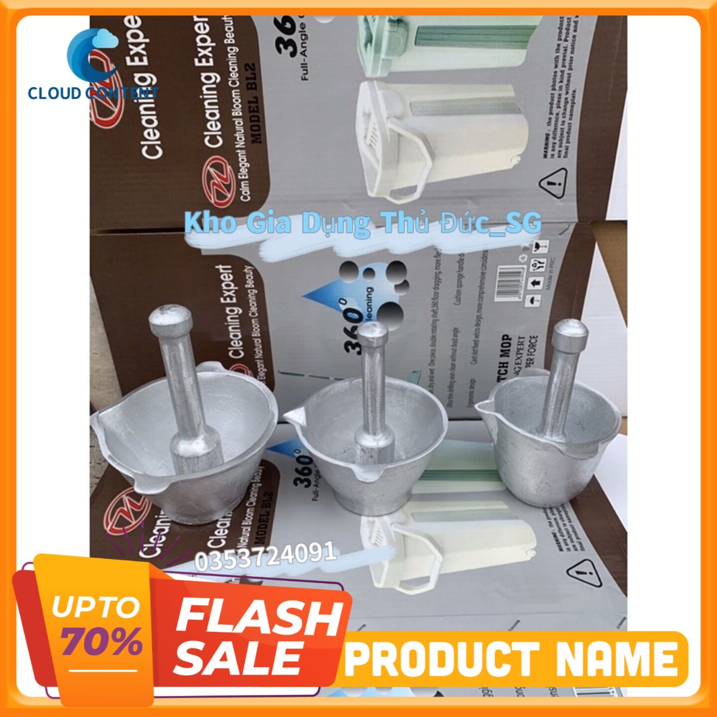 Bộ chầy cối gang đúc đặc bao đâm - siêu bền đủ mọi kích cỡ