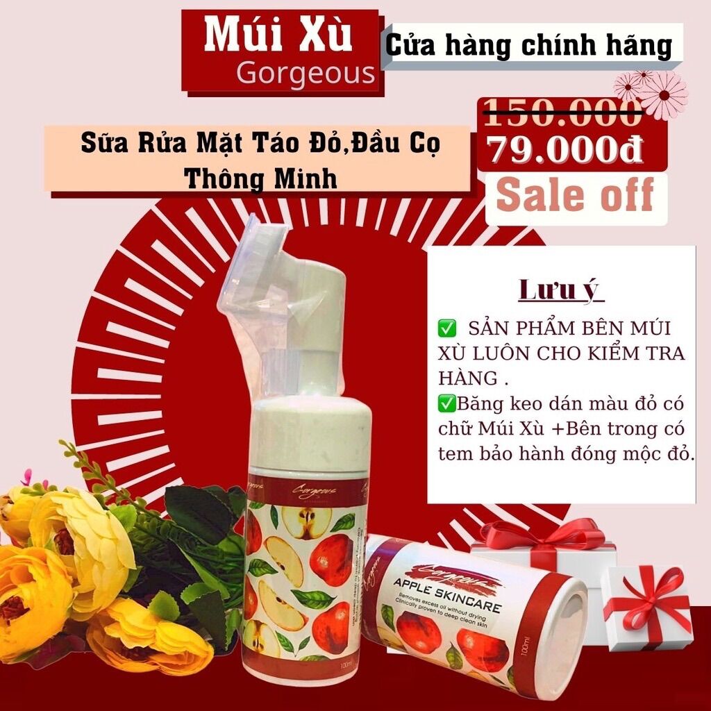 Sữa rủa mặt táo đỏ gorgeous