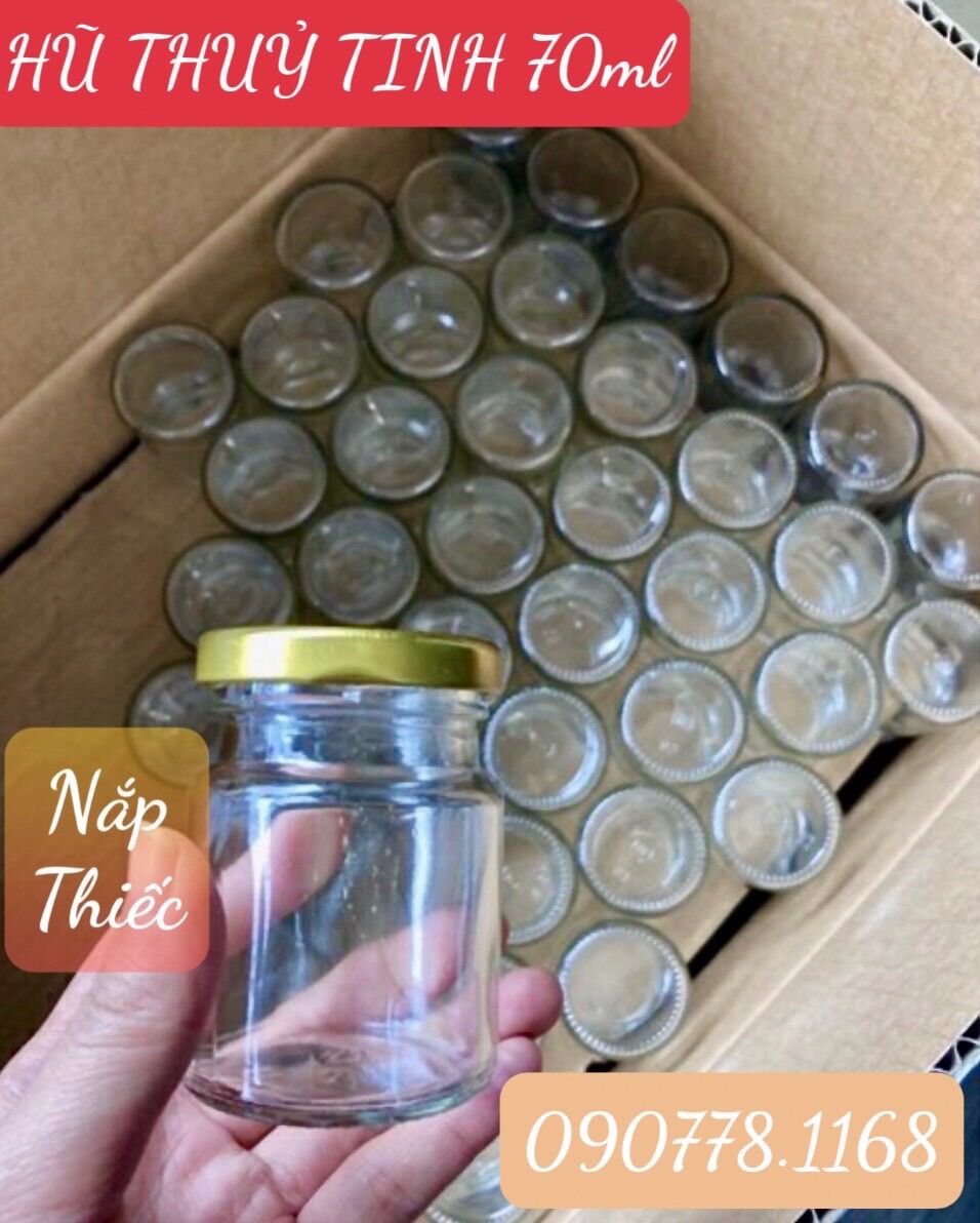 Sale 8.8 * hủ thuỷ tinh chưng yến 70ml / 1 thùng + 152 nắp đẹp _chuyên sỉ -hcm)