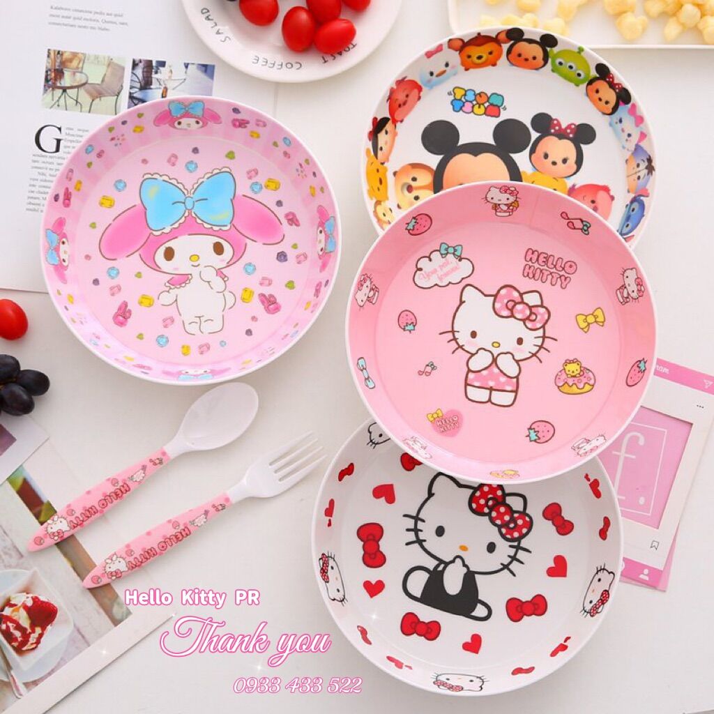 Dĩa lòng sâu Hello Kitty Doremon Doraemon