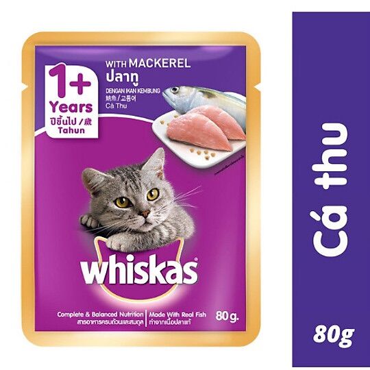 24 GÓI MIX VỊ PATE CHO MÈO WHISKAS 85gr