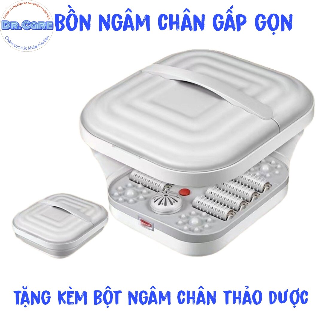 Bồn Ngâm Massage Chân Gấp Gọn, Tặng Bột Ngâm Chân thảo dược