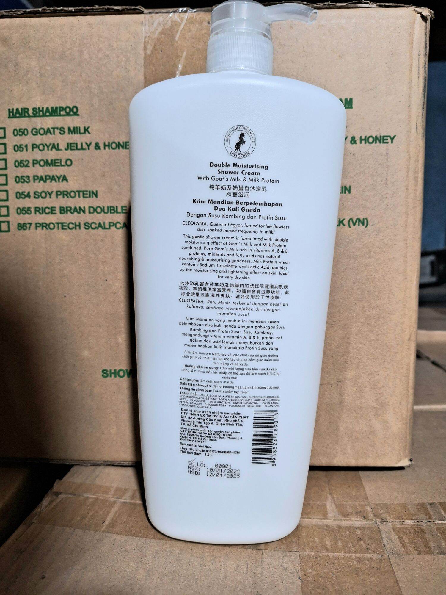 Sữa tắm Unicorn Naturally tinh chất sữa dê 1.2 lít