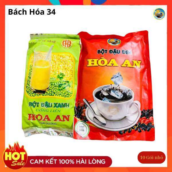 Túi bột đậu xanh/ bột đậu đen Hoà An 500gram