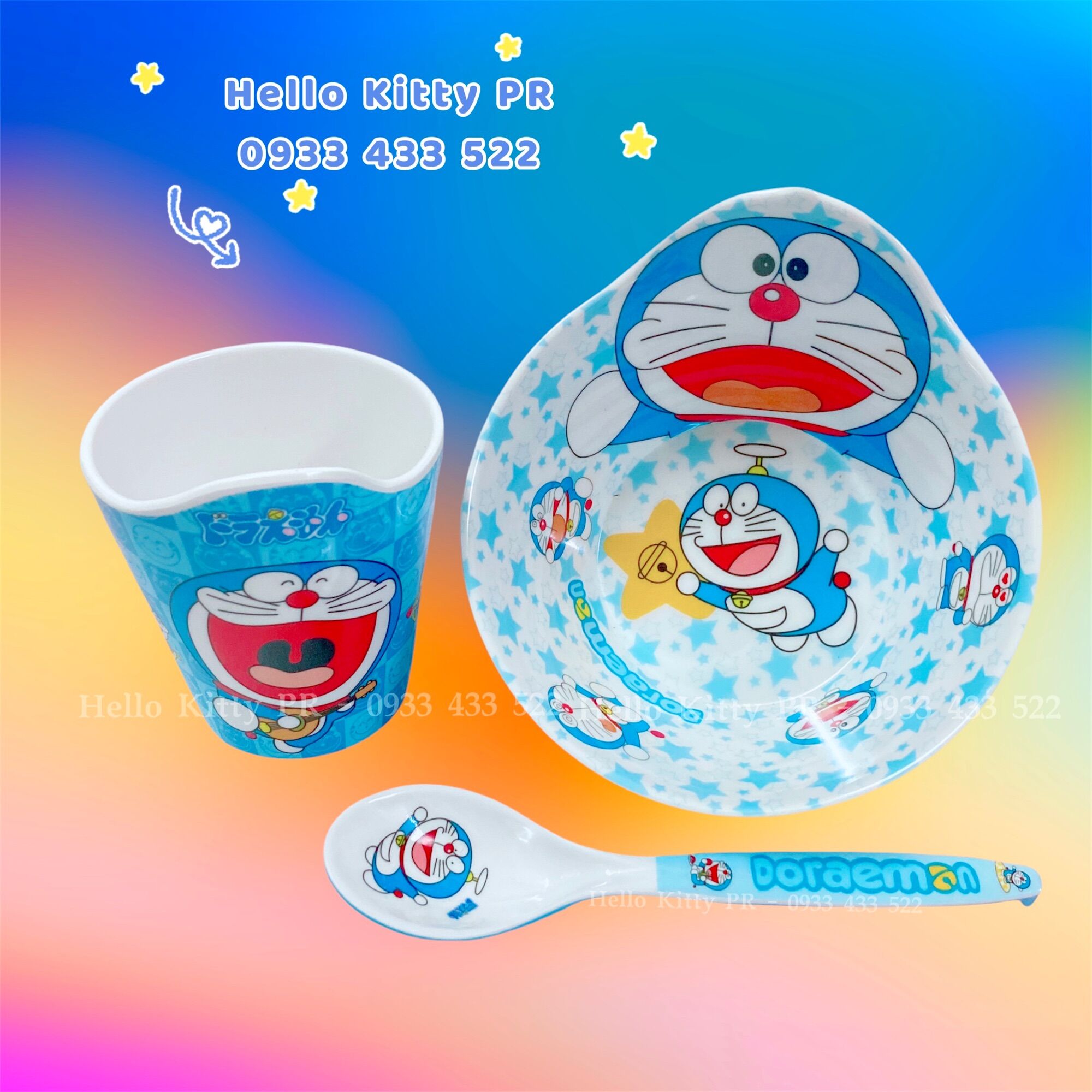 Combo tô muỗng ly Doremon Doraemon