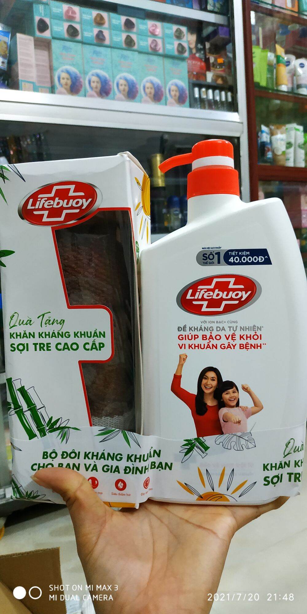 [Hcm]Sữa Tắm Lifebuoy Diệt Khuẩn 850Gr Tặng Khăn Kháng Khuẩn Sợi Tre Cao Cấp