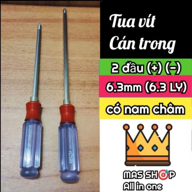 Tua vít 2 đầu cán trong 6mm có nam châm