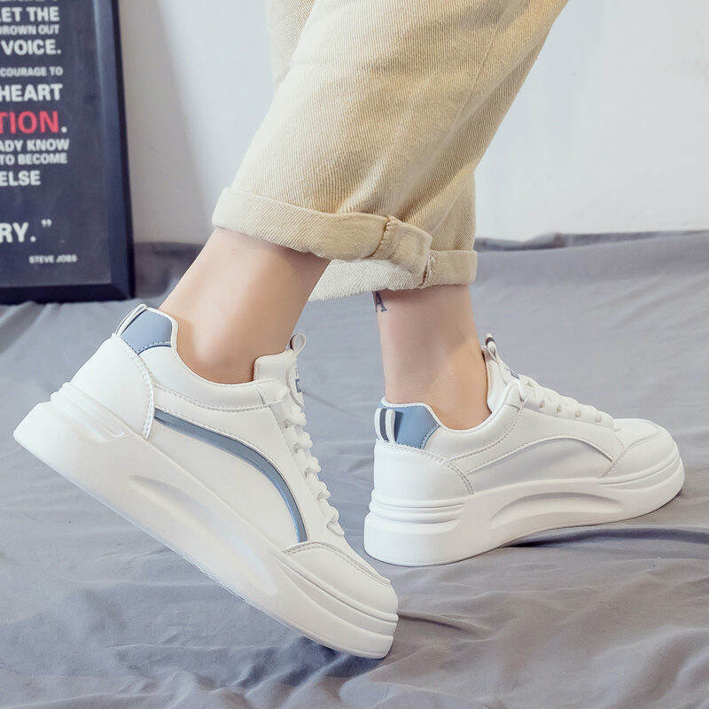 Giày Trắng Mùa Xuân 2023 Giày Trượt Ván Dễ Phối Thường Ngày Học Sinh Thể Thao Mặt Da Trào Lưu Phong Cách Hàn Quốc Mẫu Mới Cho Nữ Nữ Instagram Sành Điệu