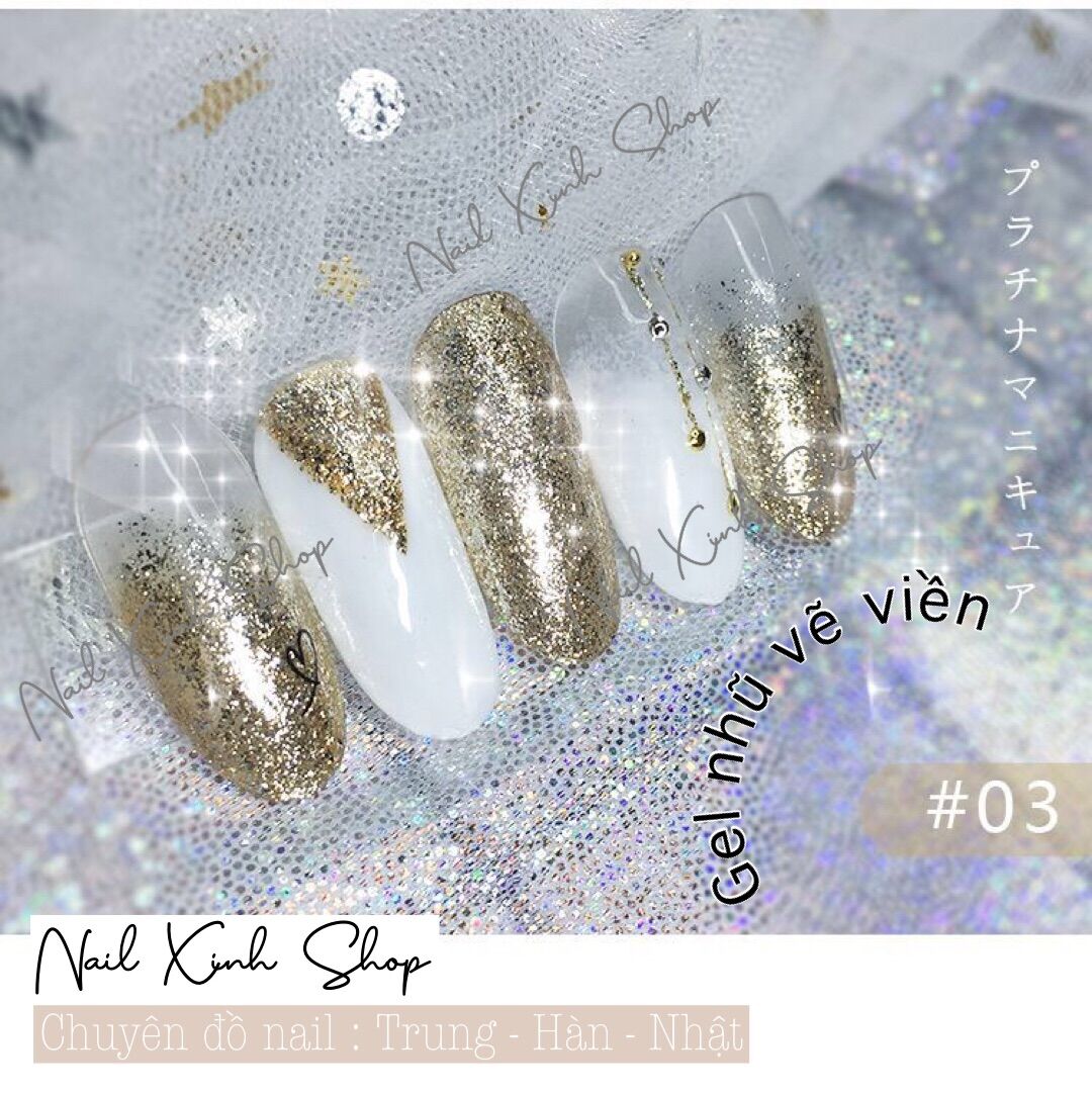 Gel viền nhũ flash siêu sáng cho nail