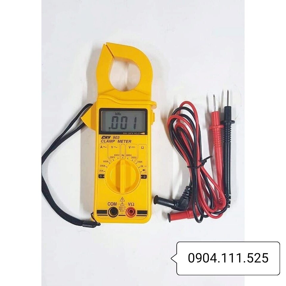 Ampe kìm đo dòng AC CHY-903 (600A), đo điện áp, điện trở, điốt, thông mạch, tần số