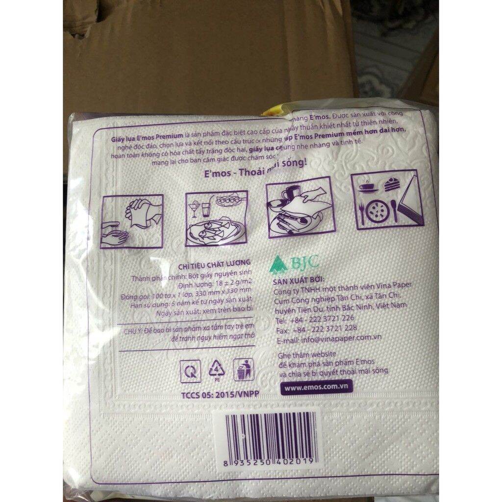 khăn giấy Emoss 100 tờ giá rẻ ( 1 bịch )