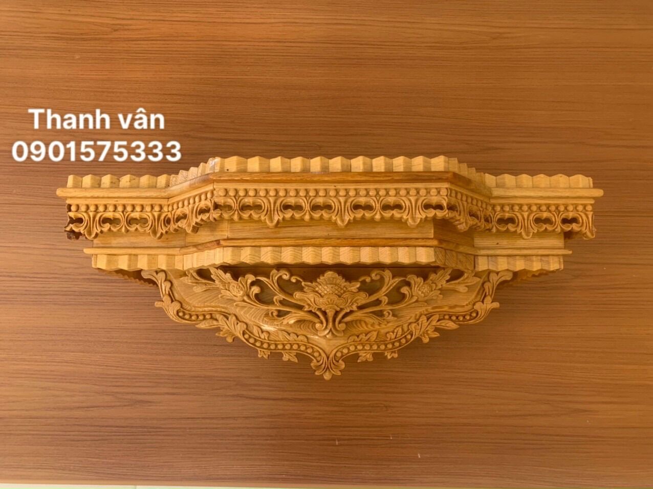 Kệ bàn thờ thiên chúa 60x30 gỗ pơmu | kê treo tường