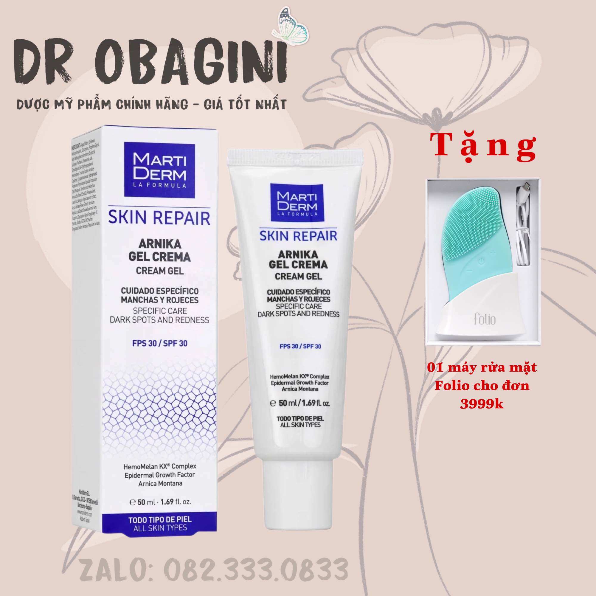 Kem Phục Hồi & Chống Nắng Sau Thẩm Mỹ - MartiDerm Skin Repair Arnika Gel Cream FPS 30 (50ml)