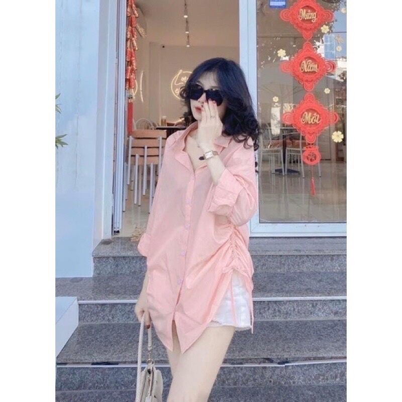 Áo sơ mi rút dây xinh xinh cá tính tay dài smrd111