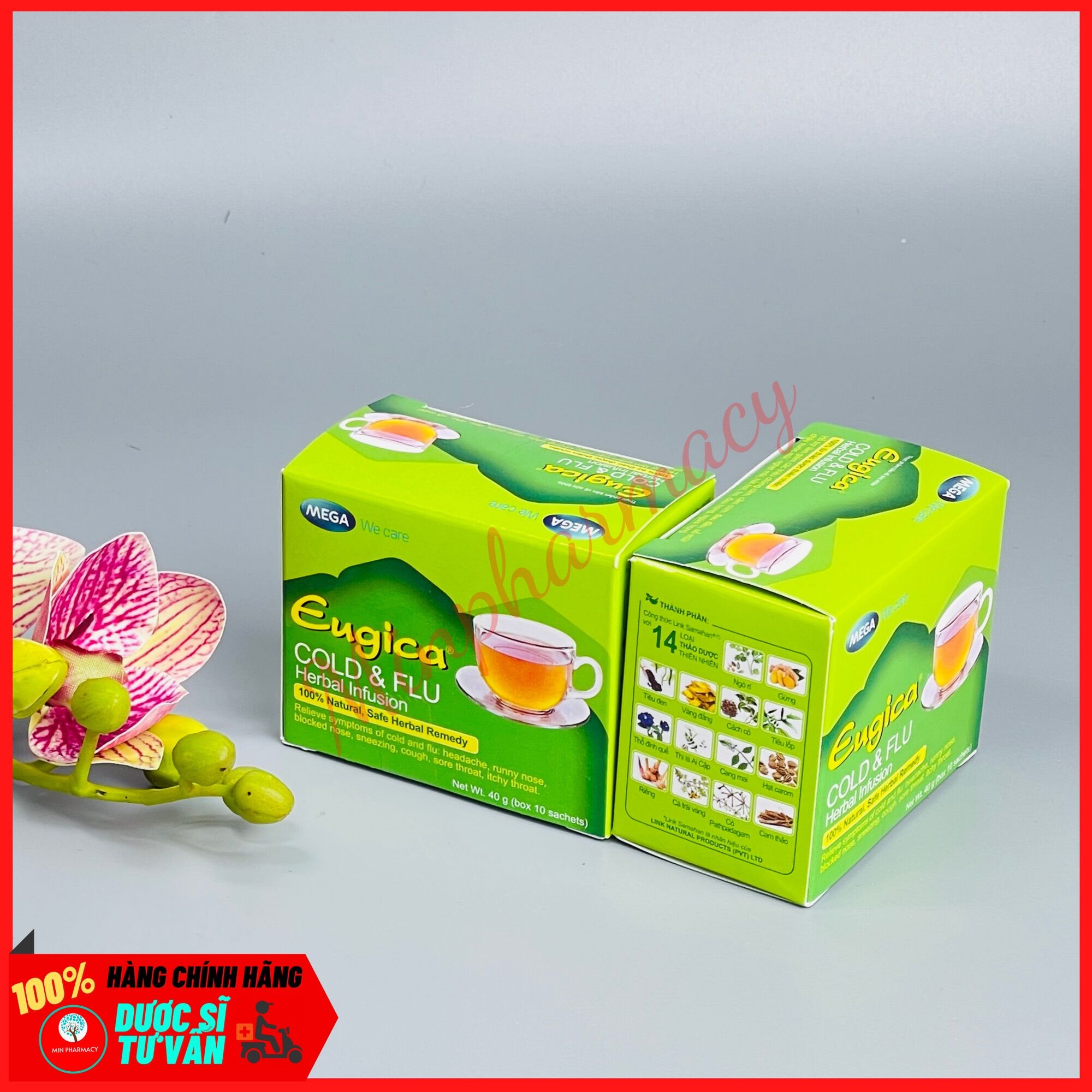 Trà thảo dược Eugica Cold & Flu (10 gói/hộp) - Minpharmacy