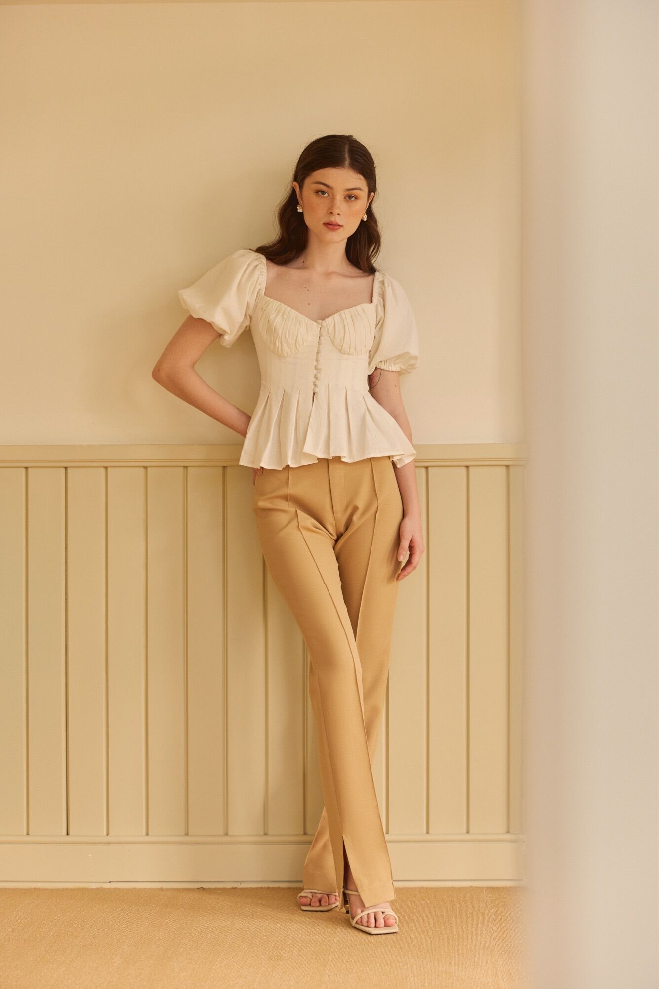 Áo Kiểu Nữ Cúp Ngực Xếp Ly - Elena Pleated Top