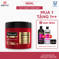 Kem Ủ Tóc TRESemmé Keratin Smooth Keratinbond+ 180ml Cho Tóc Khô Xơ Rối Vào Nếp Suôn Mượt