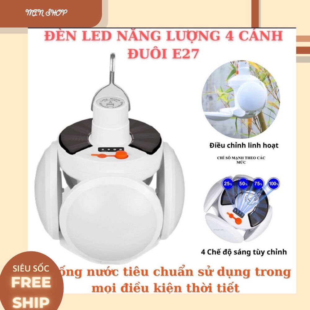 Đèn led năng lượng mặt trời - 45w - 4 cánh siêu bền, siêu tiết kiệm