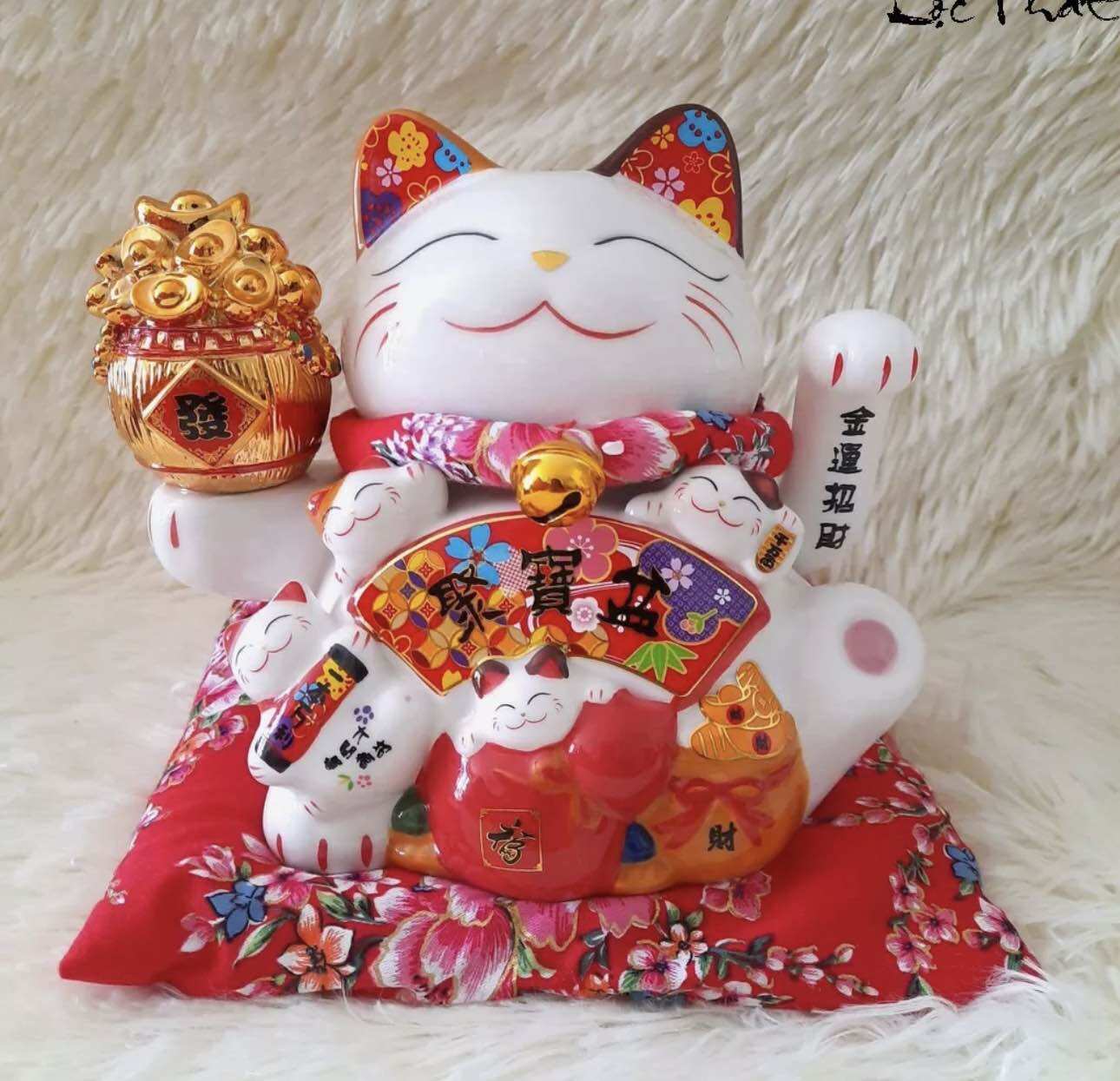 Mèo thần tài phú quý 18cm quà tặng khai trương tân gia